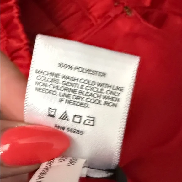 Express Red Satin Tie waist pants - Picture 6 of 7